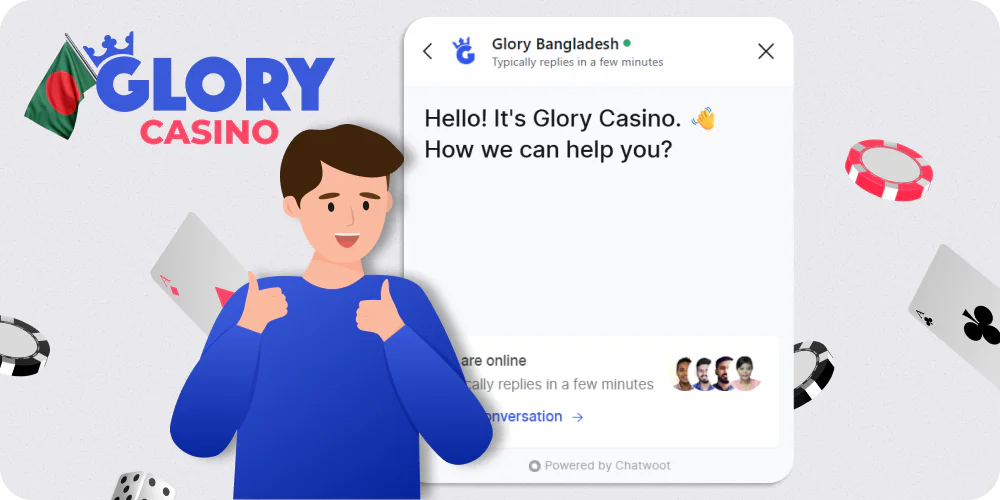 24/7 customer support for Bengalis at Glory Casino