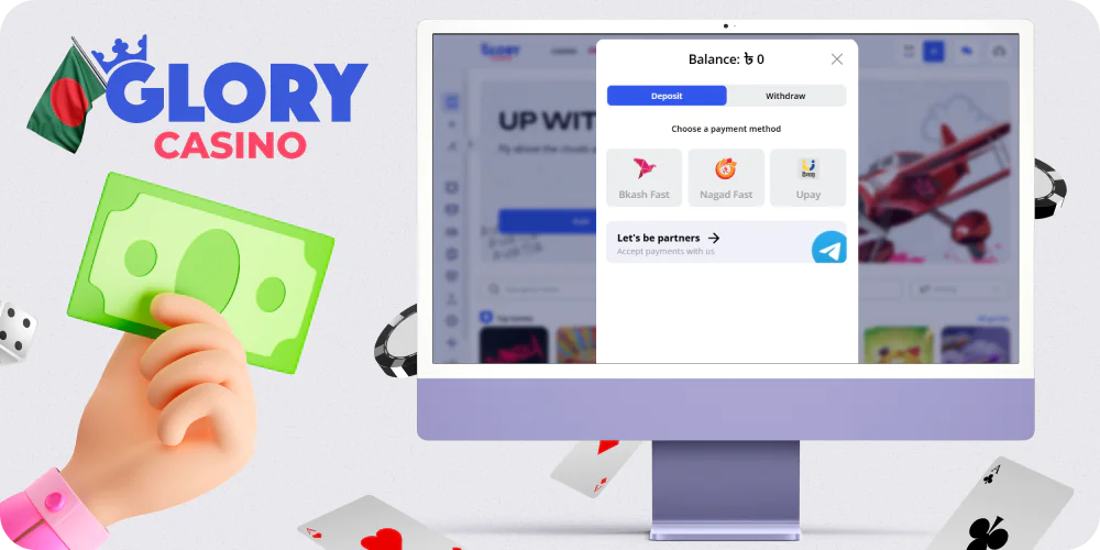 Payments for players from Banglsdesh at Glory casino